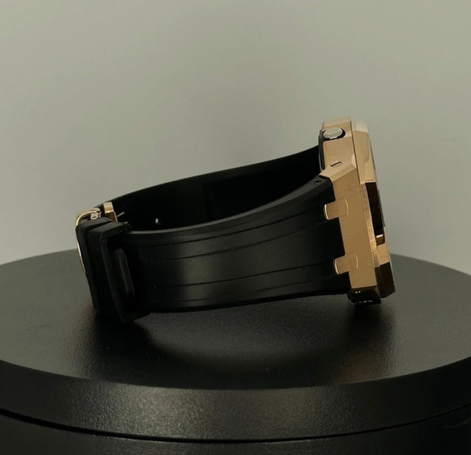 G-Shock Rose Gold CasiOak Mod with Black Rubber Strap