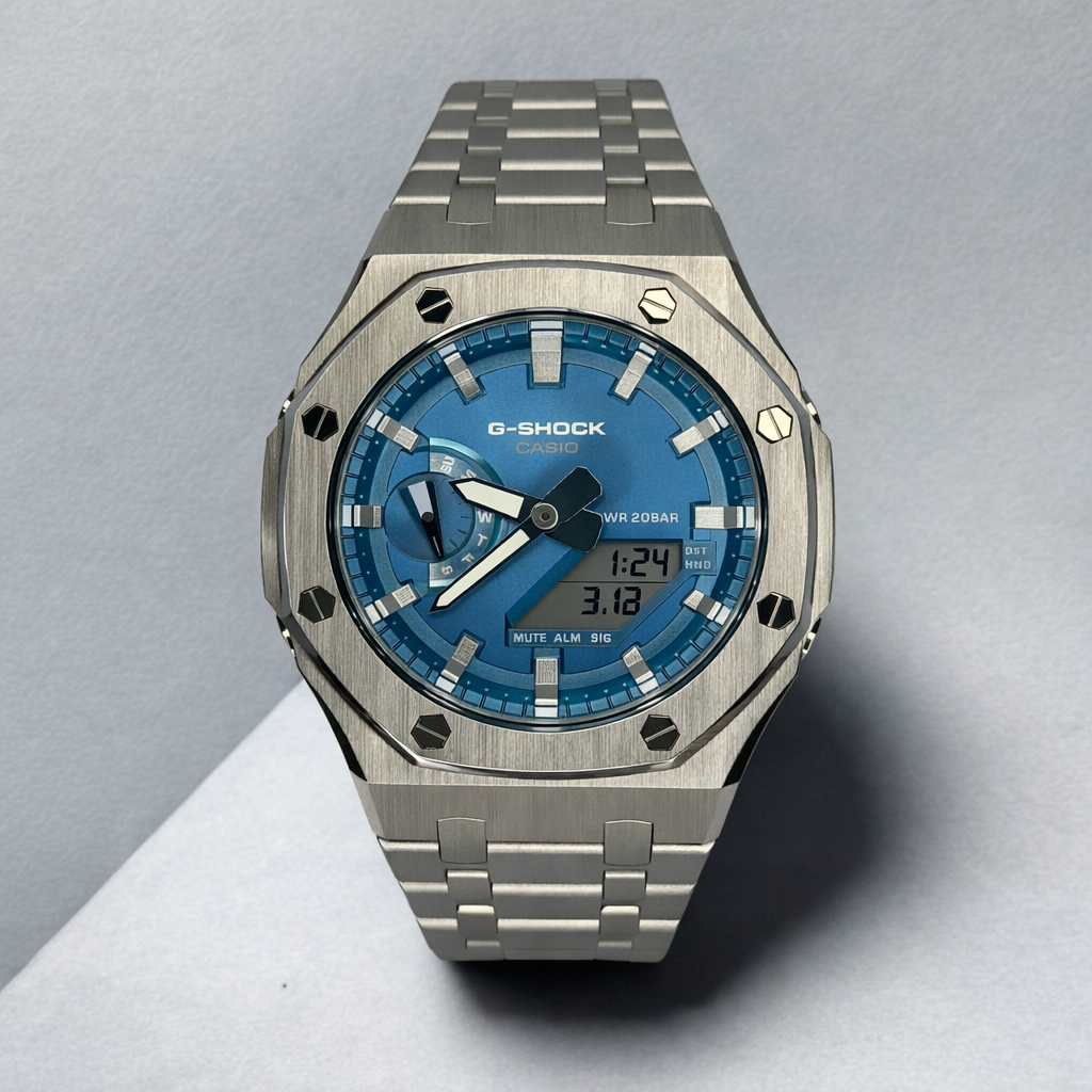 Custom Casio G-Shock GA-2100 Casioak - Arctic Ice