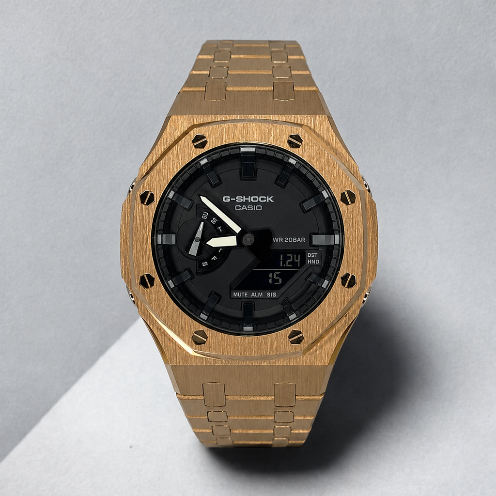 Custom Casio G-Shock GA-2100 Casioak - Golden Shadow (Hand painted)