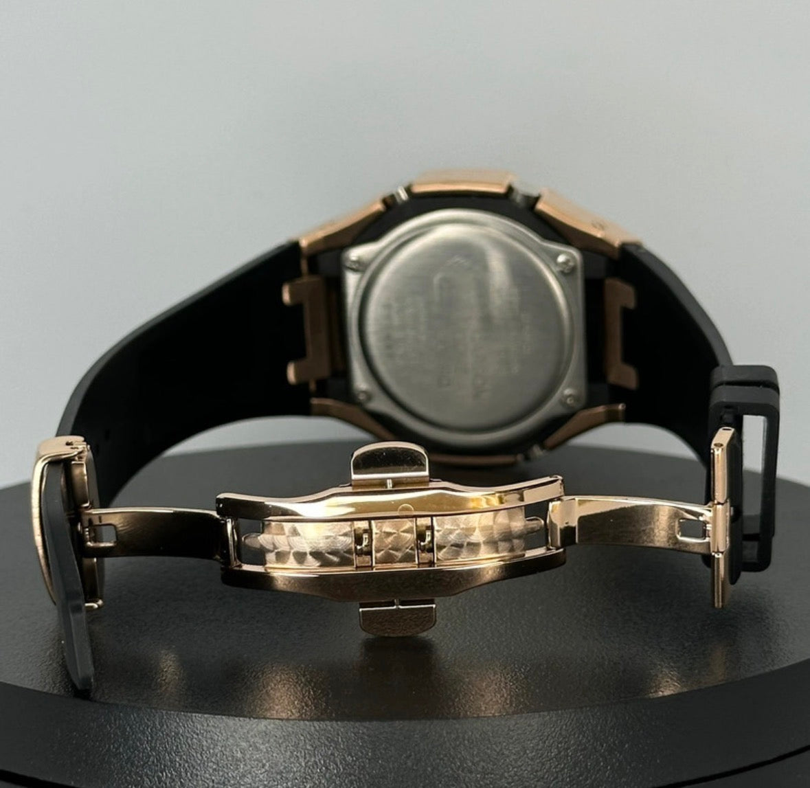G-Shock Rose Gold CasiOak Mod with Black Rubber Strap