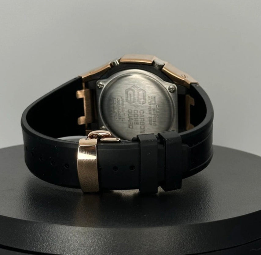 G-Shock Rose Gold CasiOak Mod with Black Rubber Strap