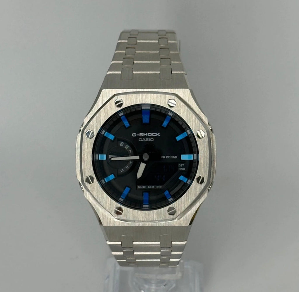 Custom Casio G-Shock GA-2100 Casioak - Hand Painted Skies Blue
