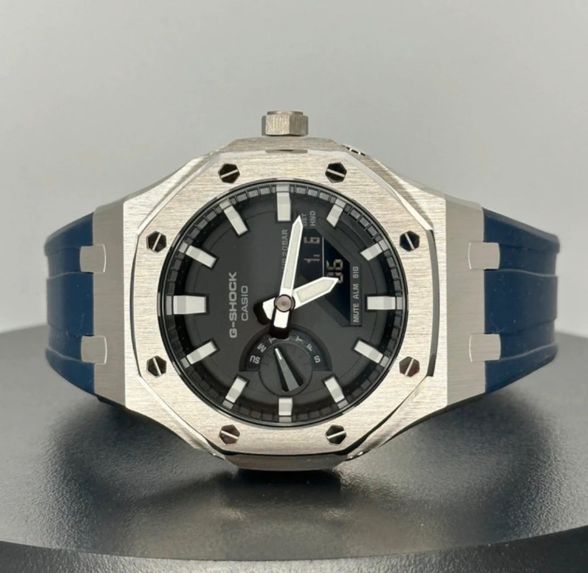CasiOak Blue Strap - Steel Case - White Markers